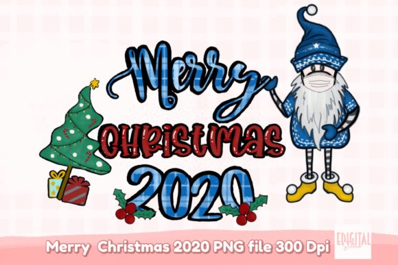 Blue Plaid Gnome Merry Christmas 2020 Print Templates