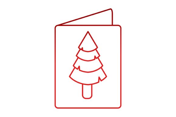 Book Outline Christmas Icon Gradient