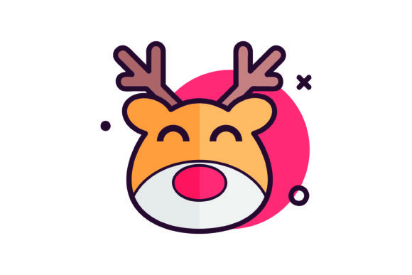 Brown Raindeer in Christmas Sleigh Icons