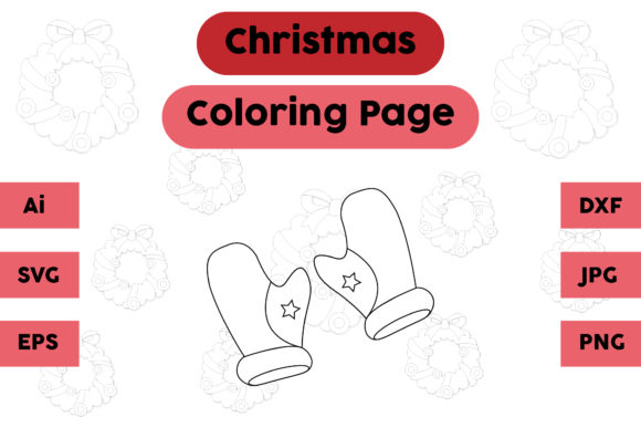 Christmas Coloring Page - Gloves 06