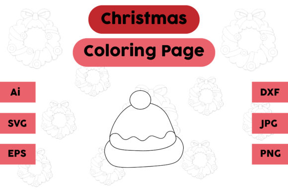 Christmas Coloring Page - Hat 07