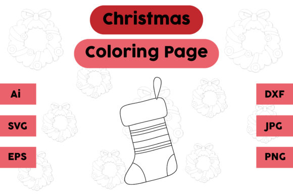Christmas Coloring Page - Socks 08