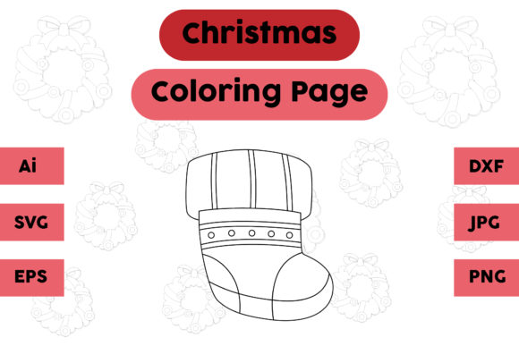 Christmas Coloring Page - Socks 09