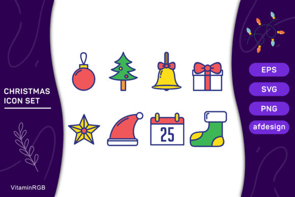 Christmas Icon Set: Festive Design for Local Branding
