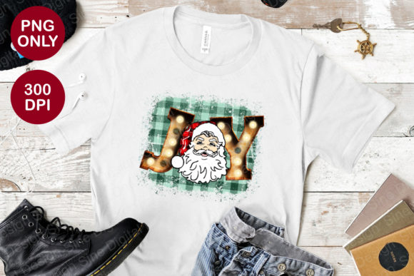 Christmas Joy Santa Plaid Sublimation for Crafts