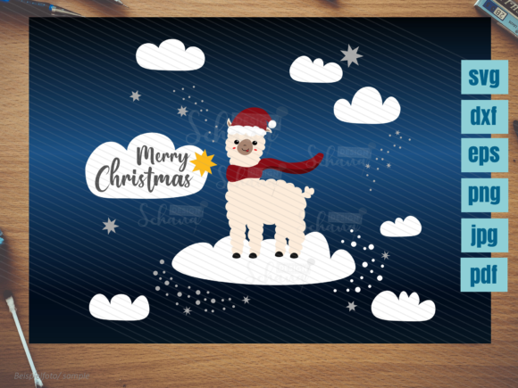 Christmas Llama Xmas Digistamp for Crafts