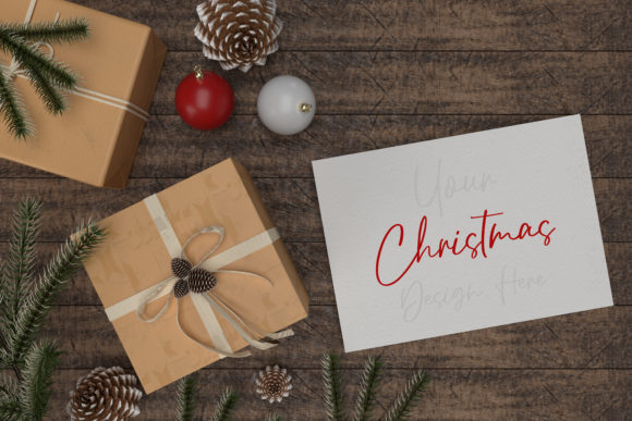 Christmas Mockup, Xmas Card Mockup