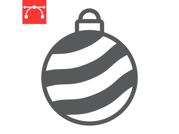 Christmas Tree Ball Glyph Icon for Local Branding