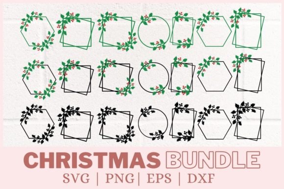 Christmas Wreath Bundle for Print Templates