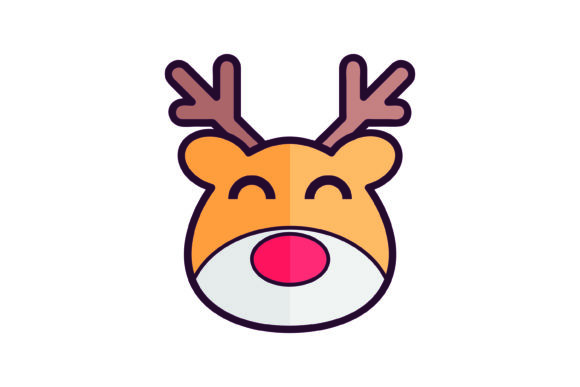 Cute Brown Raindeer in Christmas Sleigh