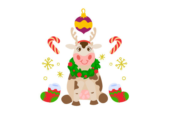Festive Cow for Christmas Campaigns