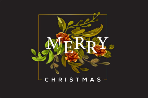 Floral Merry Christmas Graphics – A Graphic Template for Seasonal Design