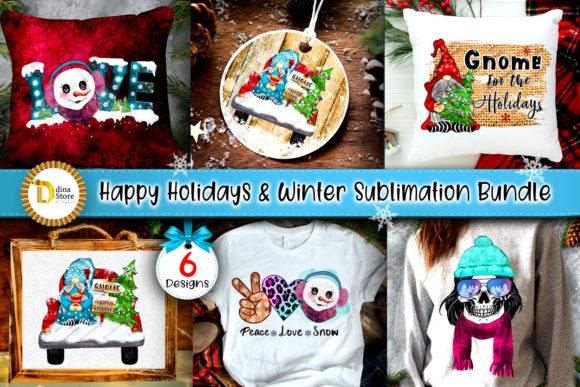 Happy Holidays Winter Sublimation for Crafts