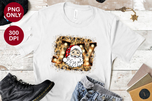 Joy Santa Christmas Leopard Sublimation for Crafts