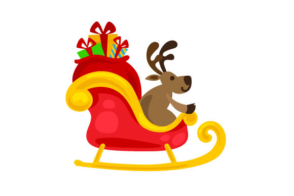 Reindeer Driving Sleigh for Christmas Crafting