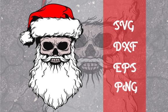 Skull Santa SVG for Print Templates