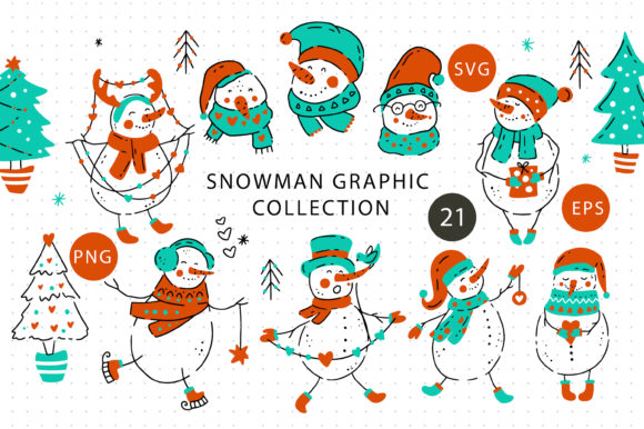 Snowman Christmas Graphic Pack