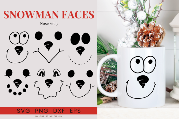 Snowman Faces SVG, Christmas SVG 3 for Crafts