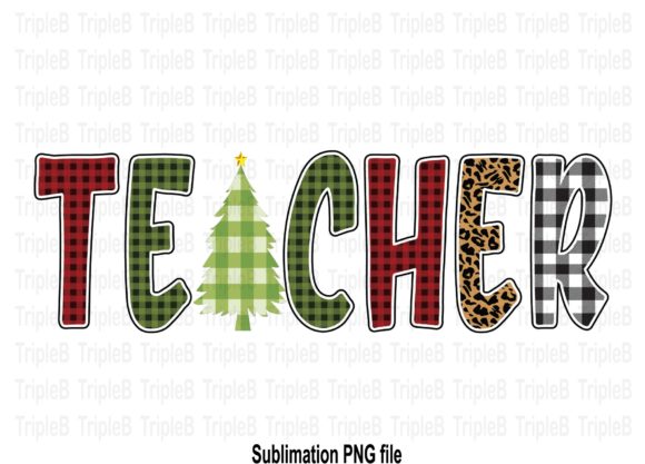 Teacher Buffalo Plaid Christmas Tree 2