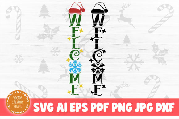 Welcome Christmas Porch Sign SVG for Crafts